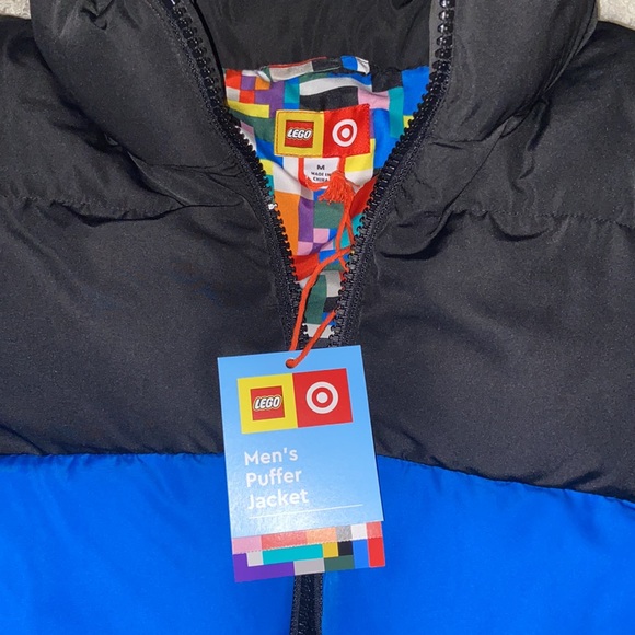 M Men's Color Block Puffer Jacket - LEGO® Collection x Target Black Blue purple - Picture 4 of 9